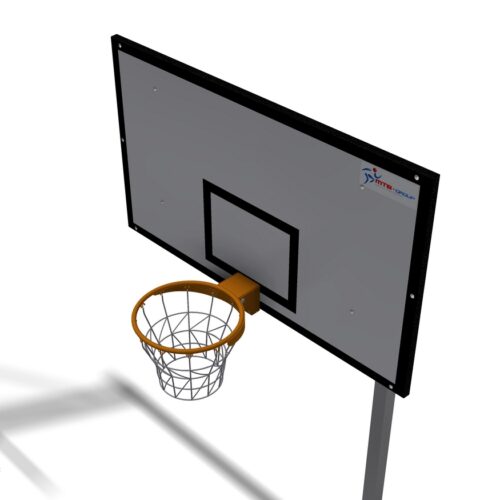 Basketbalbord LK compleet 11 Afgebeeld de 180 x 105 cm. uitvoering. Wedstrijdformaat van dit duurzame basketbalbord, voor binnen en buiten.